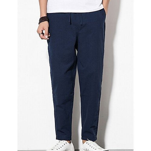 Man chic denim pants, solid color