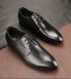 Men's Leather Shoes Cowhide Checkered Single Shoes Handmade Derby Shoes Pointed Leather Men's Shoes