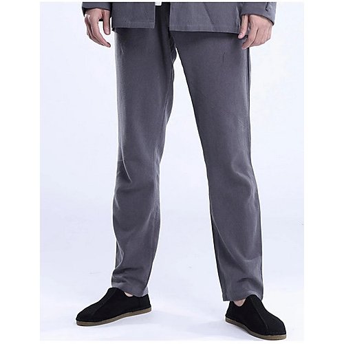 Men basic cotton chinos, solid color high waist