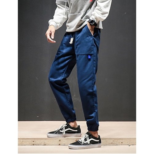 Men solid color cotton Slim Chinos