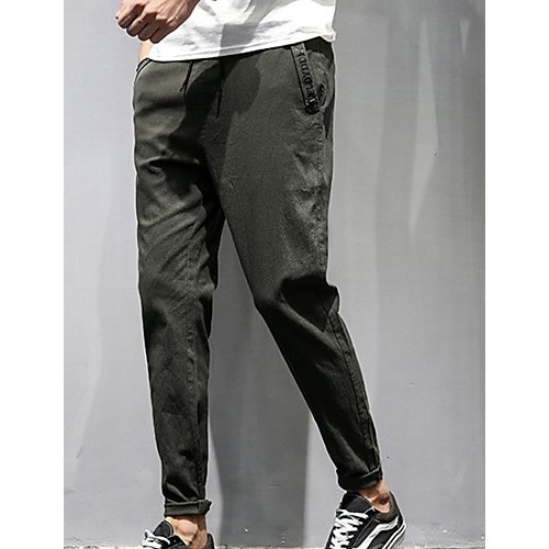 Large size men basic cotton chinos, solid color