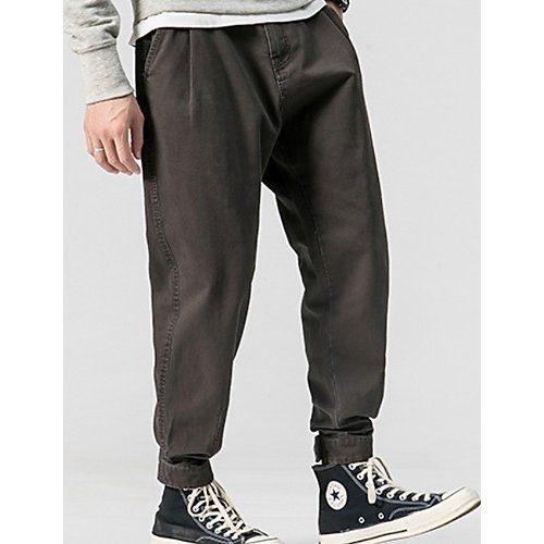 Men pants basic denim cotton, solid color